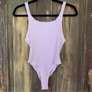 VESTIDOS baby pink ribbed tank body suit
